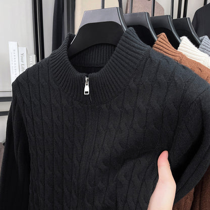 Thick Jacquard Warm Young And Middle-aged Soft Turtleneck Sweater