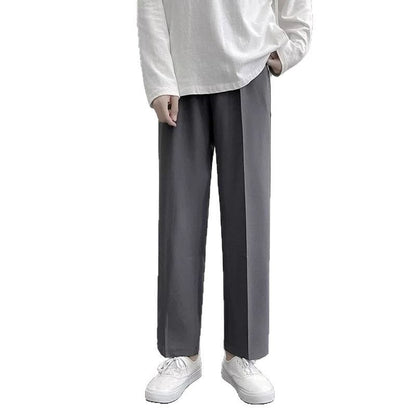 Loose Korean Style Casual White Wide Leg Trousers