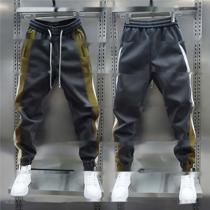 Men's Stitching Sports Elasticity Elastic Waist Ankle-tied All-matching Casual Pants
