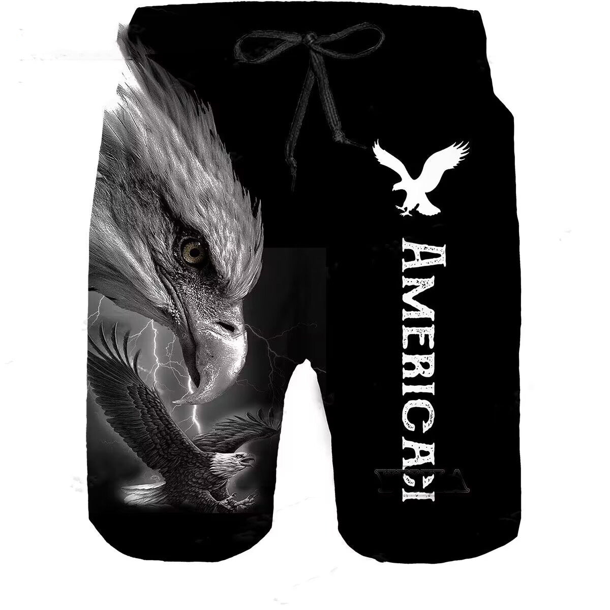 Beach Pants Men's Sports Eagle Pattern Printed Shorts