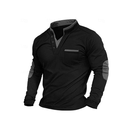 Stand Collar Long-sleeved Sweater Men's Stitching Men's