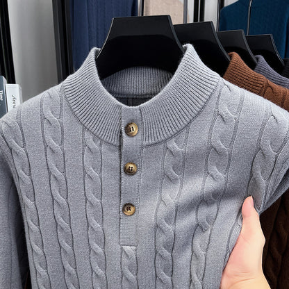 Thick Jacquard Warm Young And Middle-aged Soft Turtleneck Sweater