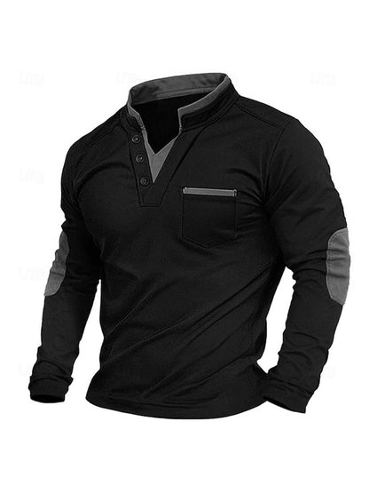 Stand Collar Long-sleeved Sweater Men's Stitching Men's