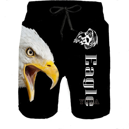 Beach Pants Men's Sports Eagle Pattern Printed Shorts