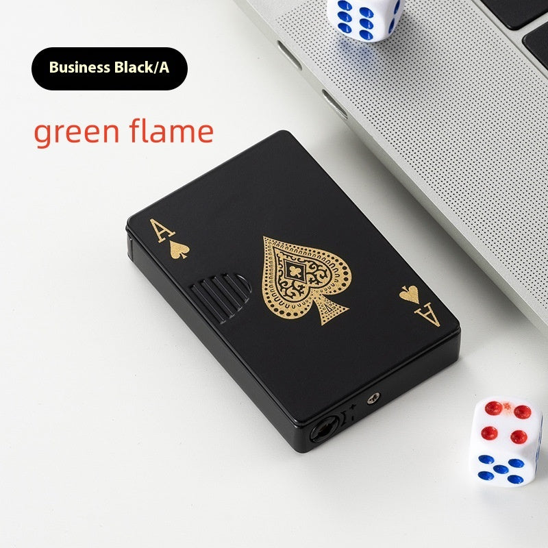 Poker Card Metal Windproof Straight Forward Creative Personalized Lighter