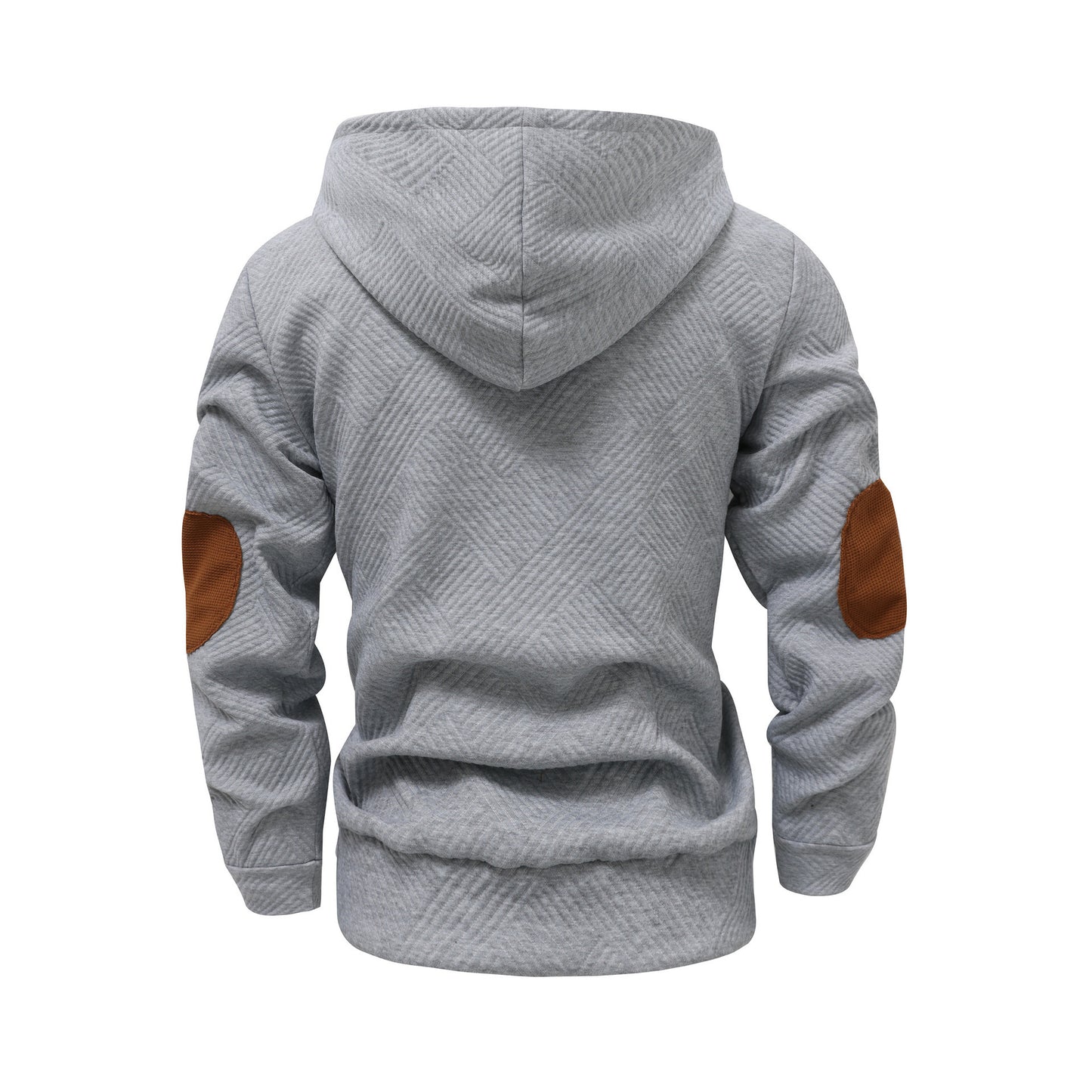 Men's Solid Color Jacquard Hooded Sweater Loose Sports And Leisure Coat