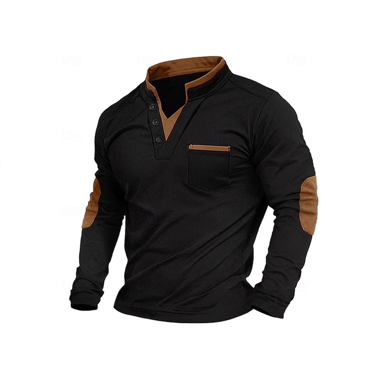 Stand Collar Long-sleeved Sweater Men's Stitching Men's