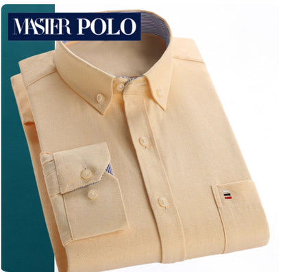 Middle-aged Men's Long Sleeve Pure Cotton Plaid Shirt