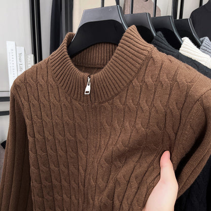 Thick Jacquard Warm Young And Middle-aged Soft Turtleneck Sweater