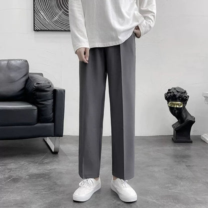 Loose Korean Style Casual White Wide Leg Trousers